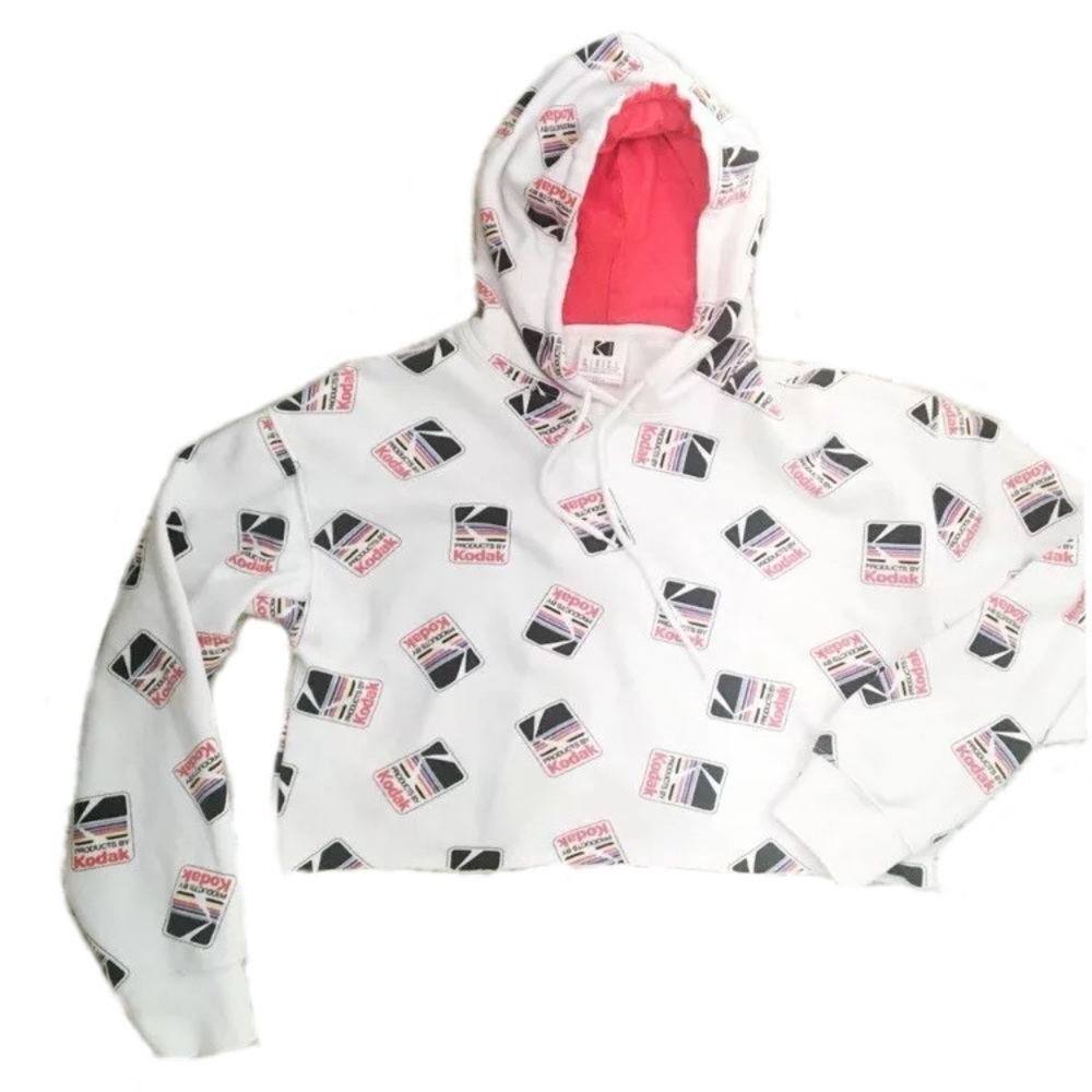 Kodak Graphic Printed Cropped Hoodie